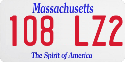 MA license plate 108LZ2