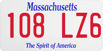 MA license plate 108LZ6