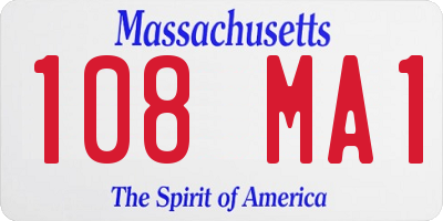 MA license plate 108MA1