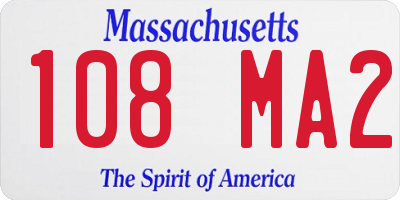 MA license plate 108MA2