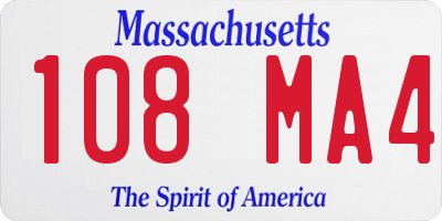 MA license plate 108MA4