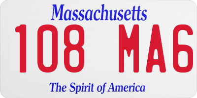 MA license plate 108MA6