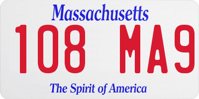 MA license plate 108MA9