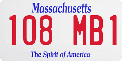 MA license plate 108MB1
