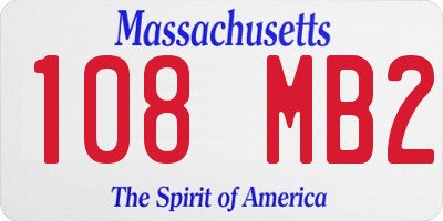 MA license plate 108MB2