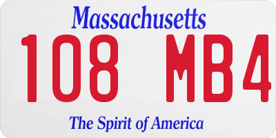 MA license plate 108MB4