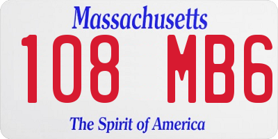 MA license plate 108MB6