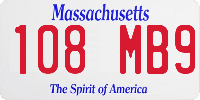 MA license plate 108MB9