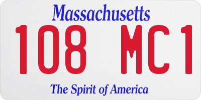MA license plate 108MC1