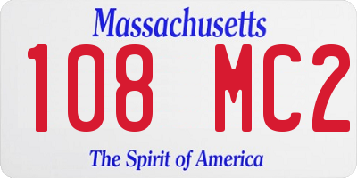 MA license plate 108MC2