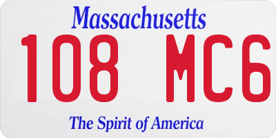 MA license plate 108MC6