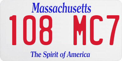 MA license plate 108MC7