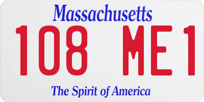 MA license plate 108ME1