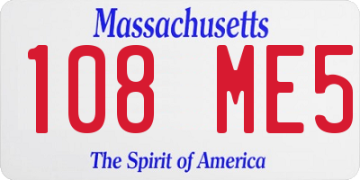 MA license plate 108ME5