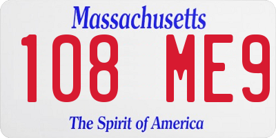 MA license plate 108ME9