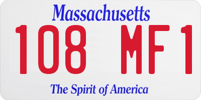 MA license plate 108MF1