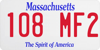 MA license plate 108MF2