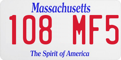 MA license plate 108MF5