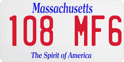MA license plate 108MF6