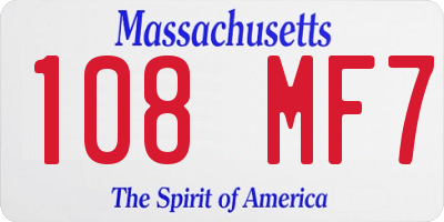 MA license plate 108MF7