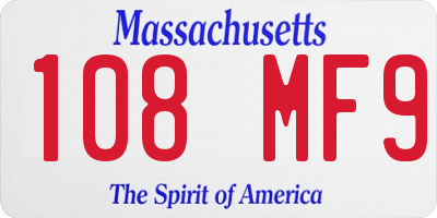 MA license plate 108MF9