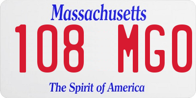 MA license plate 108MG0
