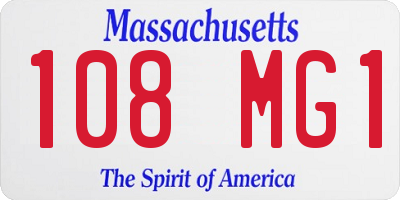 MA license plate 108MG1