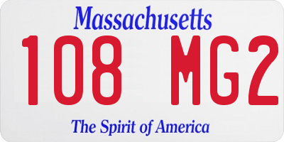 MA license plate 108MG2