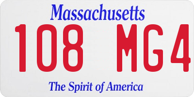 MA license plate 108MG4