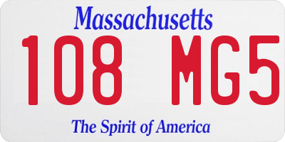 MA license plate 108MG5