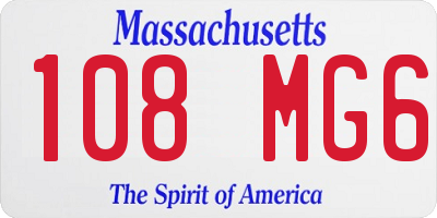 MA license plate 108MG6