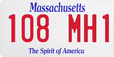 MA license plate 108MH1