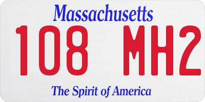MA license plate 108MH2