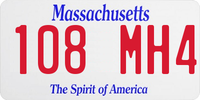 MA license plate 108MH4