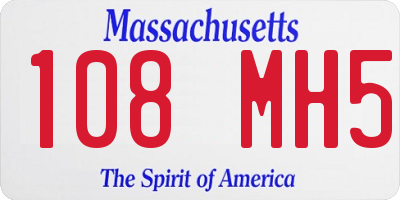 MA license plate 108MH5
