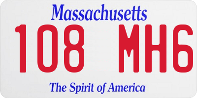 MA license plate 108MH6
