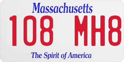 MA license plate 108MH8