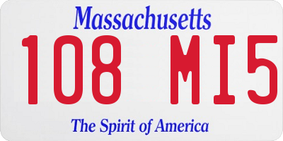 MA license plate 108MI5