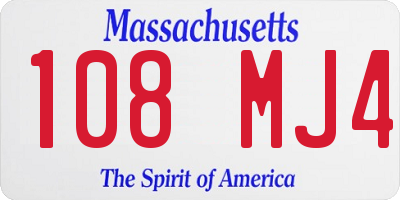 MA license plate 108MJ4