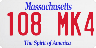 MA license plate 108MK4