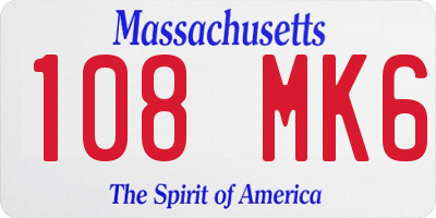 MA license plate 108MK6