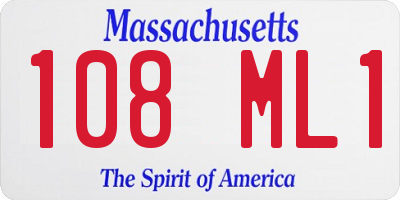 MA license plate 108ML1