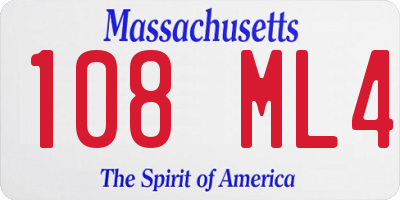 MA license plate 108ML4