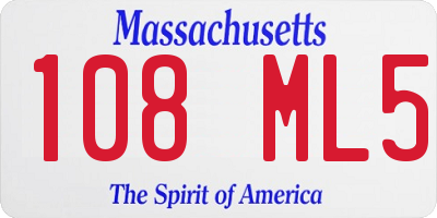 MA license plate 108ML5
