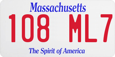 MA license plate 108ML7