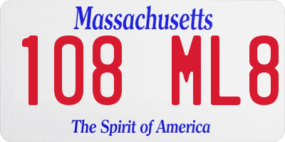 MA license plate 108ML8