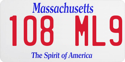 MA license plate 108ML9
