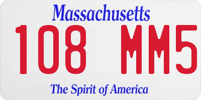 MA license plate 108MM5