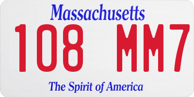 MA license plate 108MM7