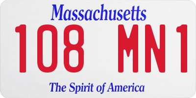 MA license plate 108MN1